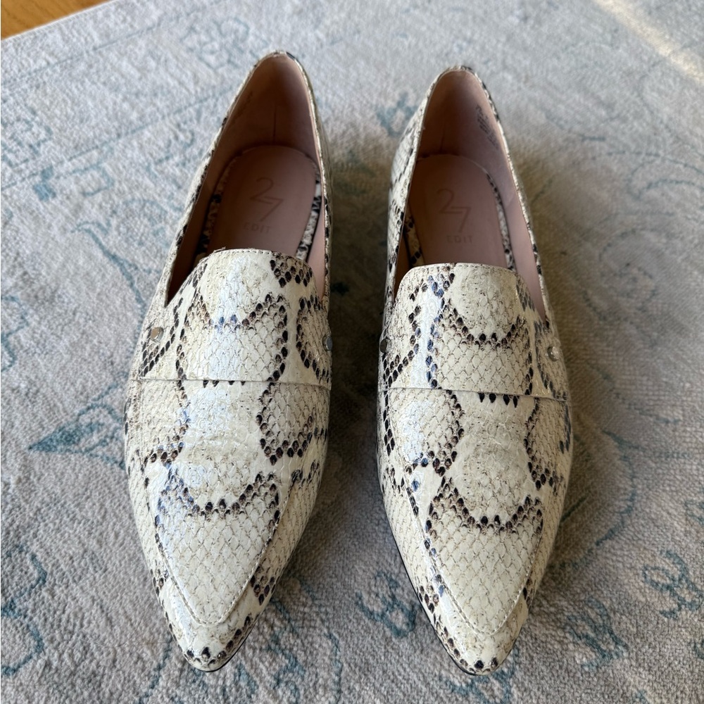 27 EDIT Cream and Black Loafers